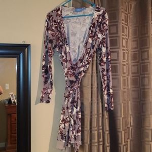 Purplish Gray wrap dress